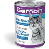 Gemon wet food for sterilized cats with tuna and ocean fish Влажный корм для стерилизованных кошек с тунцом и океанической рыбой 415 г